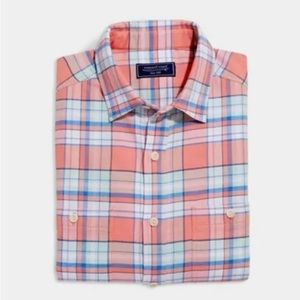 NEW $118 VINEYARD VINES Men's Papaya Passion Classic Fit Plaid Shirt sz M